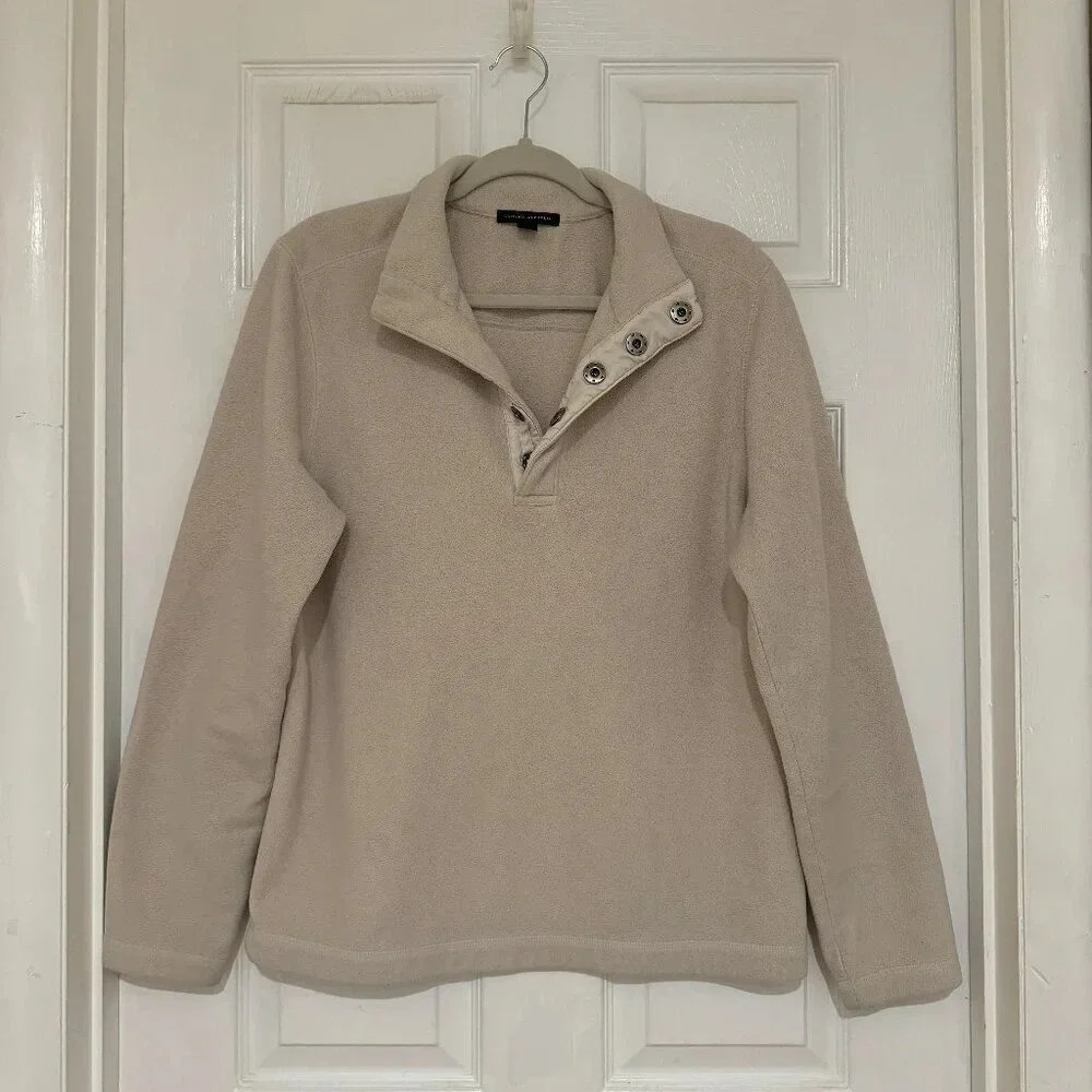Banana Republic Tan 1/4" Button Down Fleece